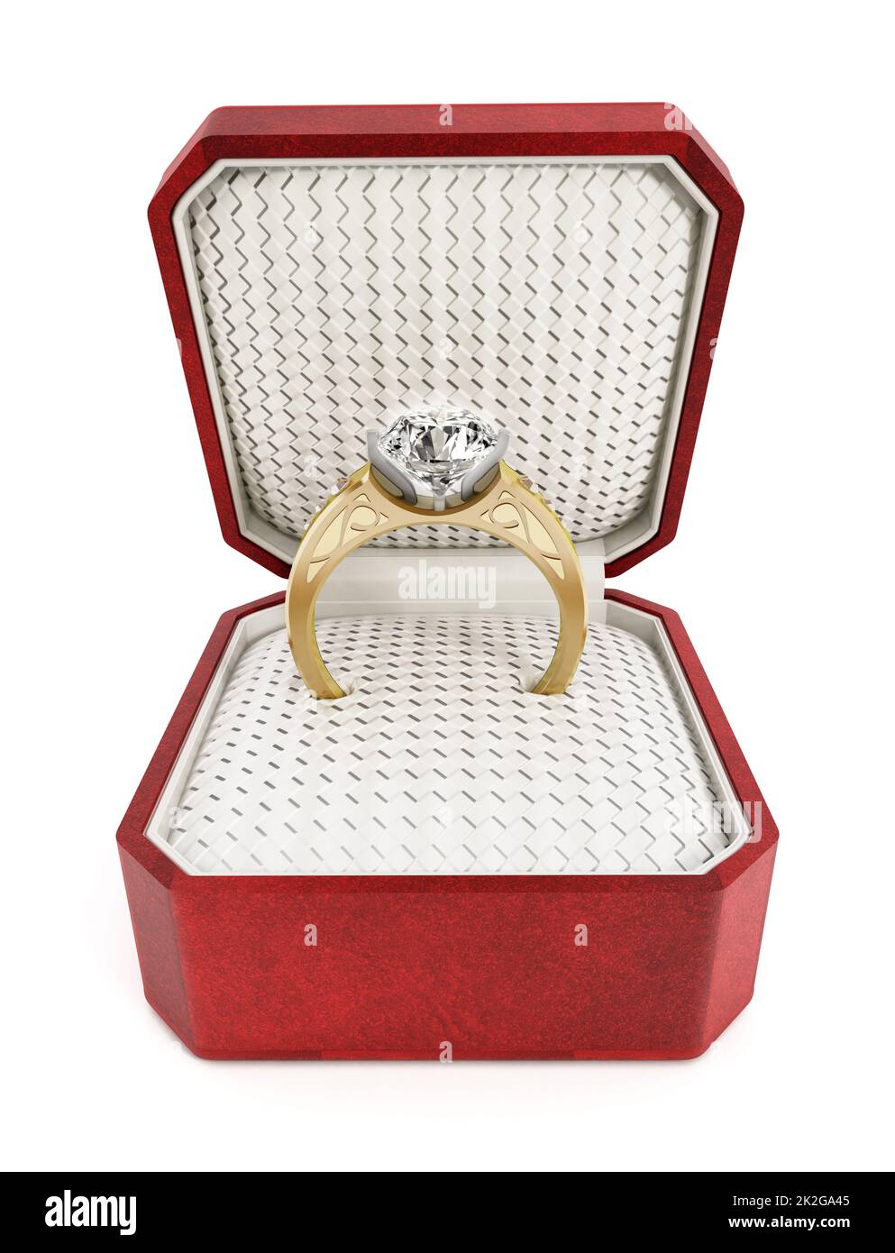 Engagement ring in the box Stock Photo Alamy