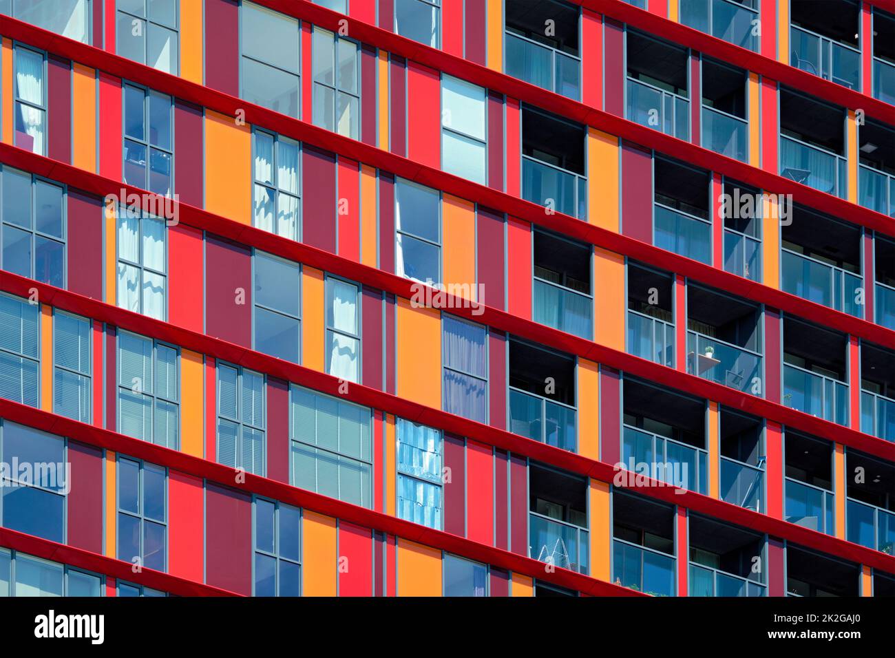 Modern residential building facade with windows and balconies ...