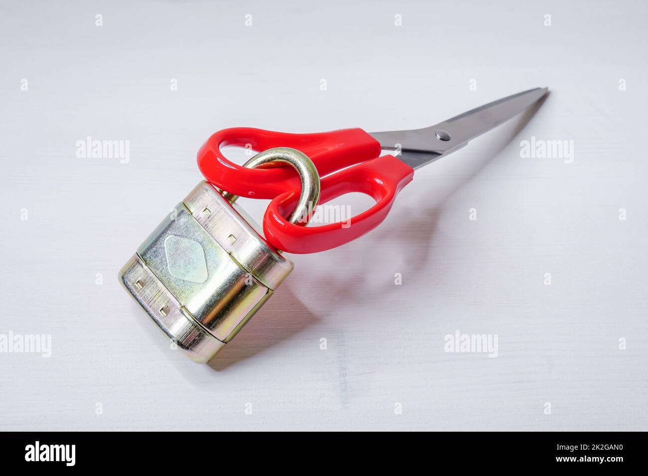 Safety in the home or child safety, scissors with padlock Stock Photo -  Alamy