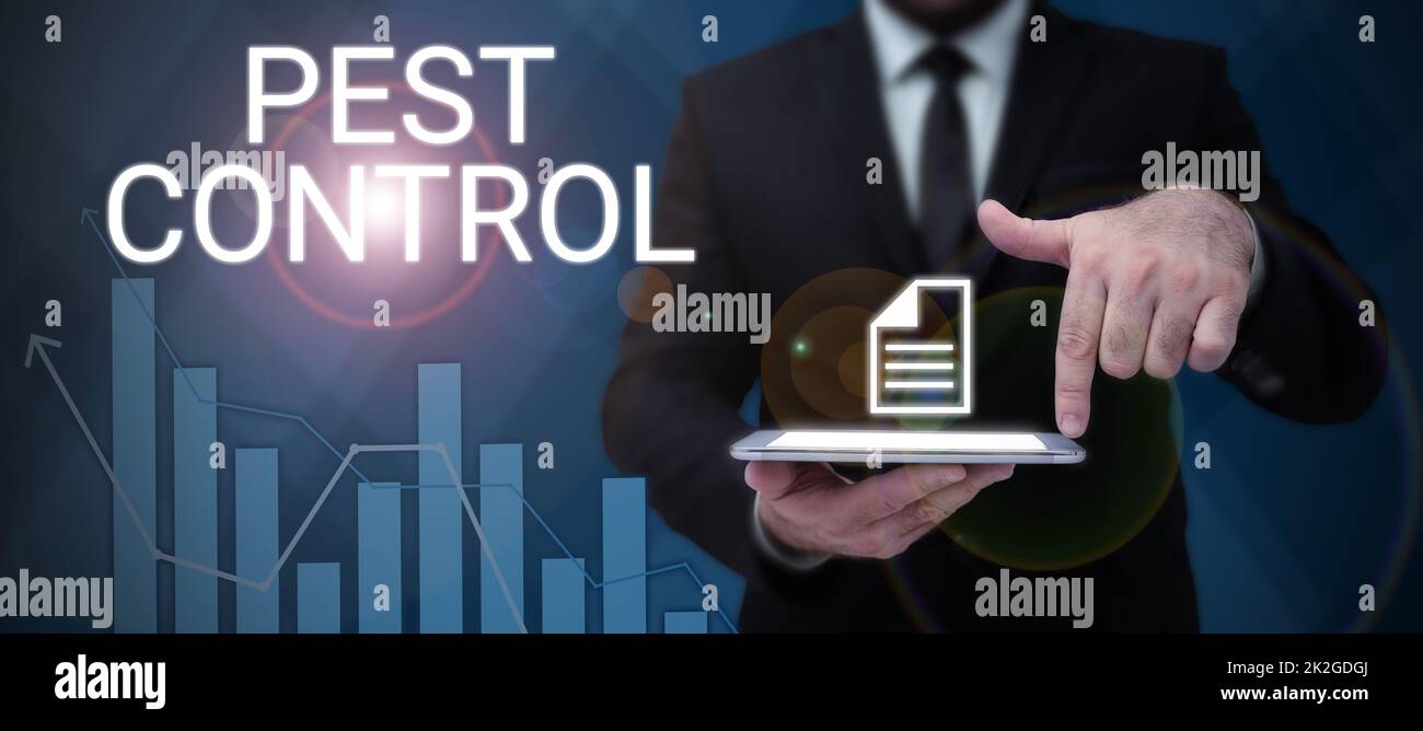 Conceptual display Pest Control. Business idea Killing destructive