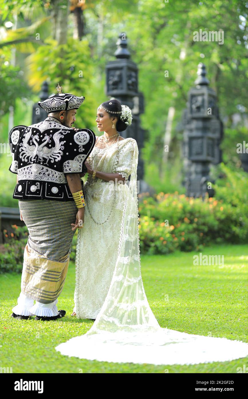 Sri Lankan Wedding couple Stock Photo