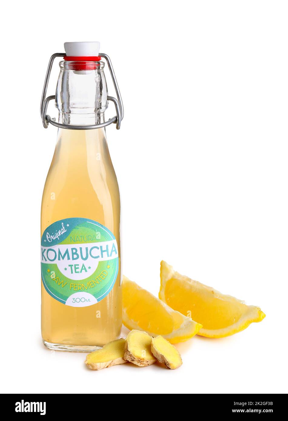 Kombucha tea glass bottle label hires stock photography and images Alamy