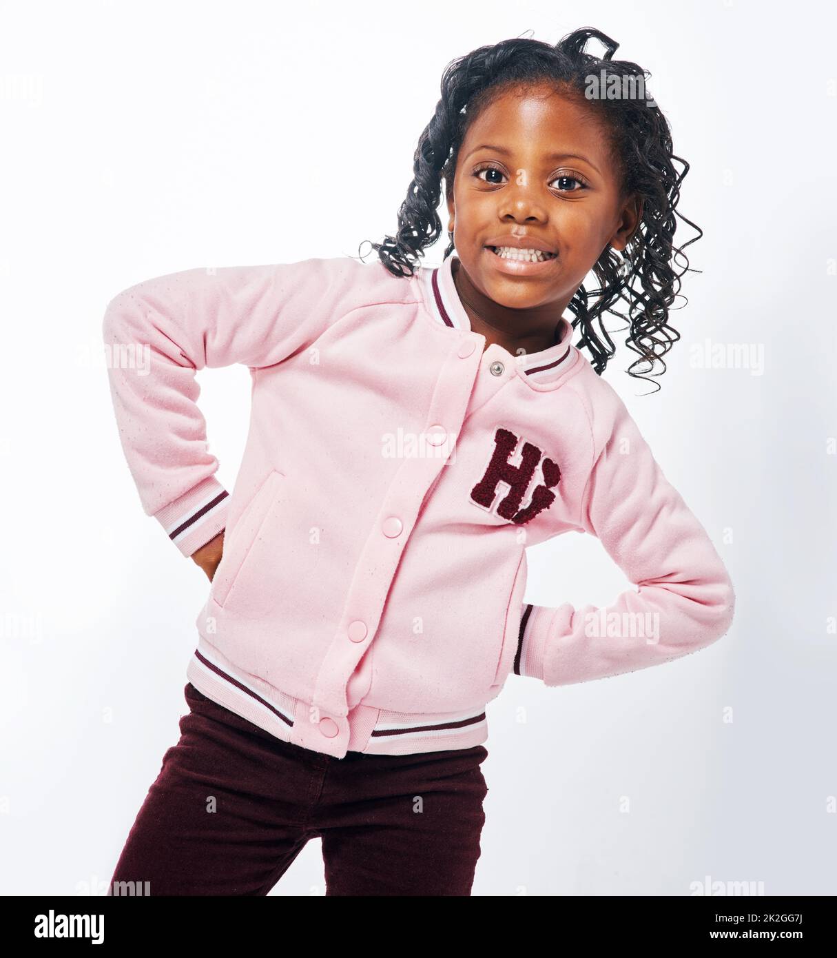 Showing off her perfect pearly whites. Cropped shot of an adorable