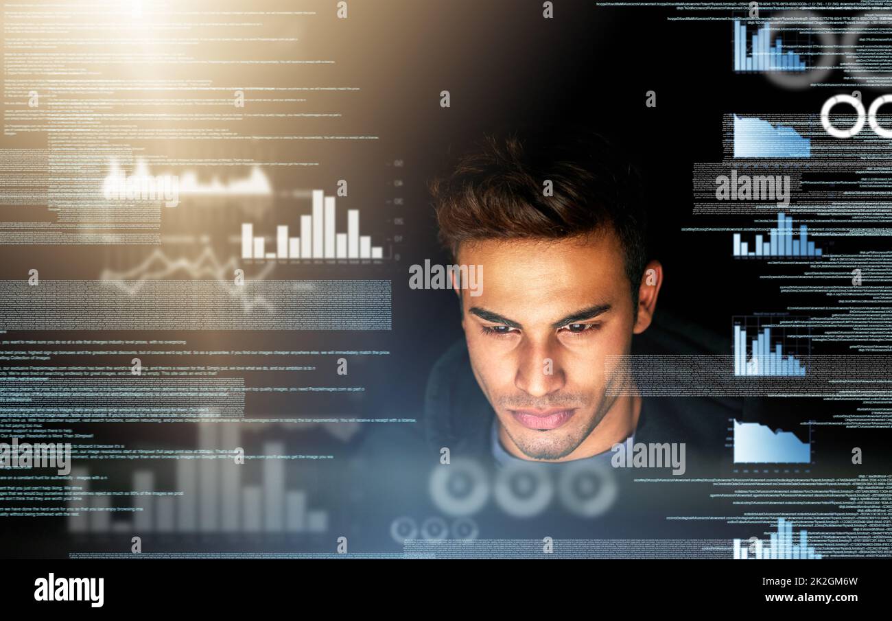 Reading through open source information. Cropped shot of a handsome ...