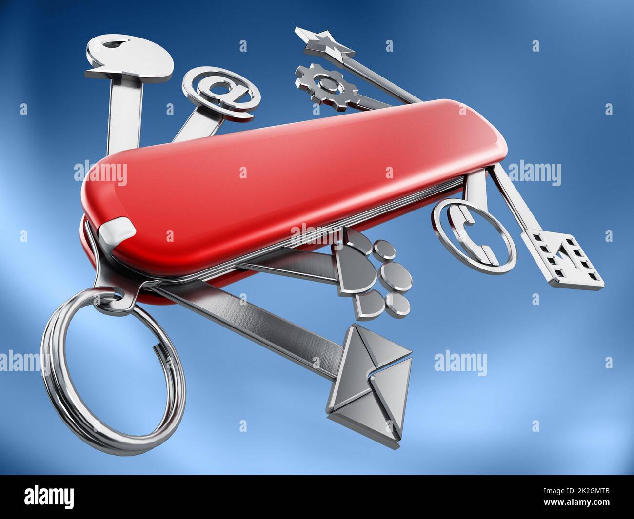 Swiss knife with technology icons Stock Photo Alamy