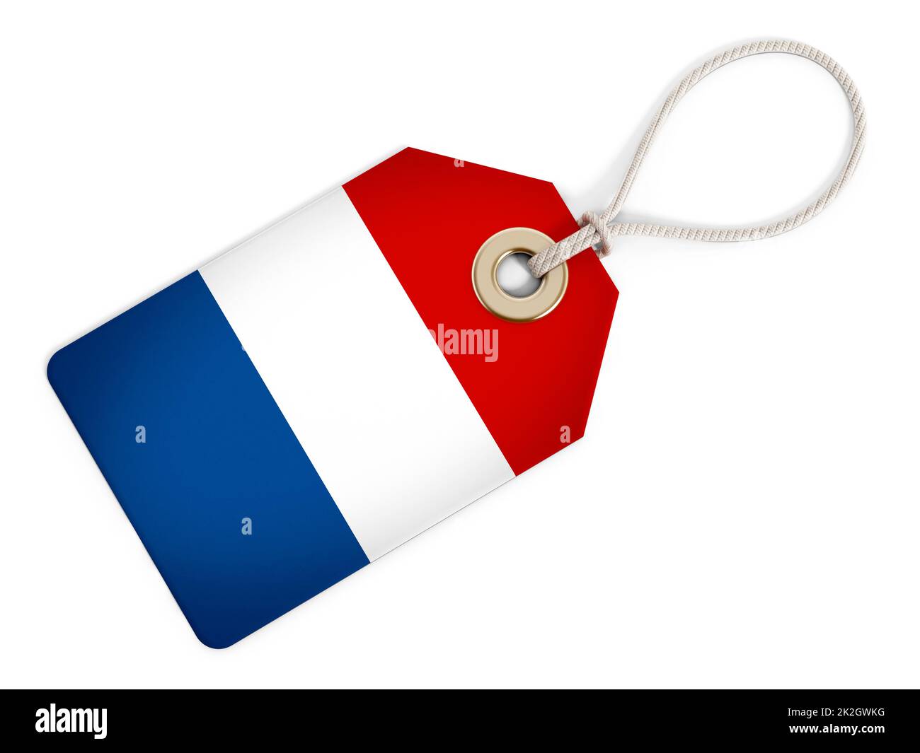 France flag on isolated tag Stock Photo
