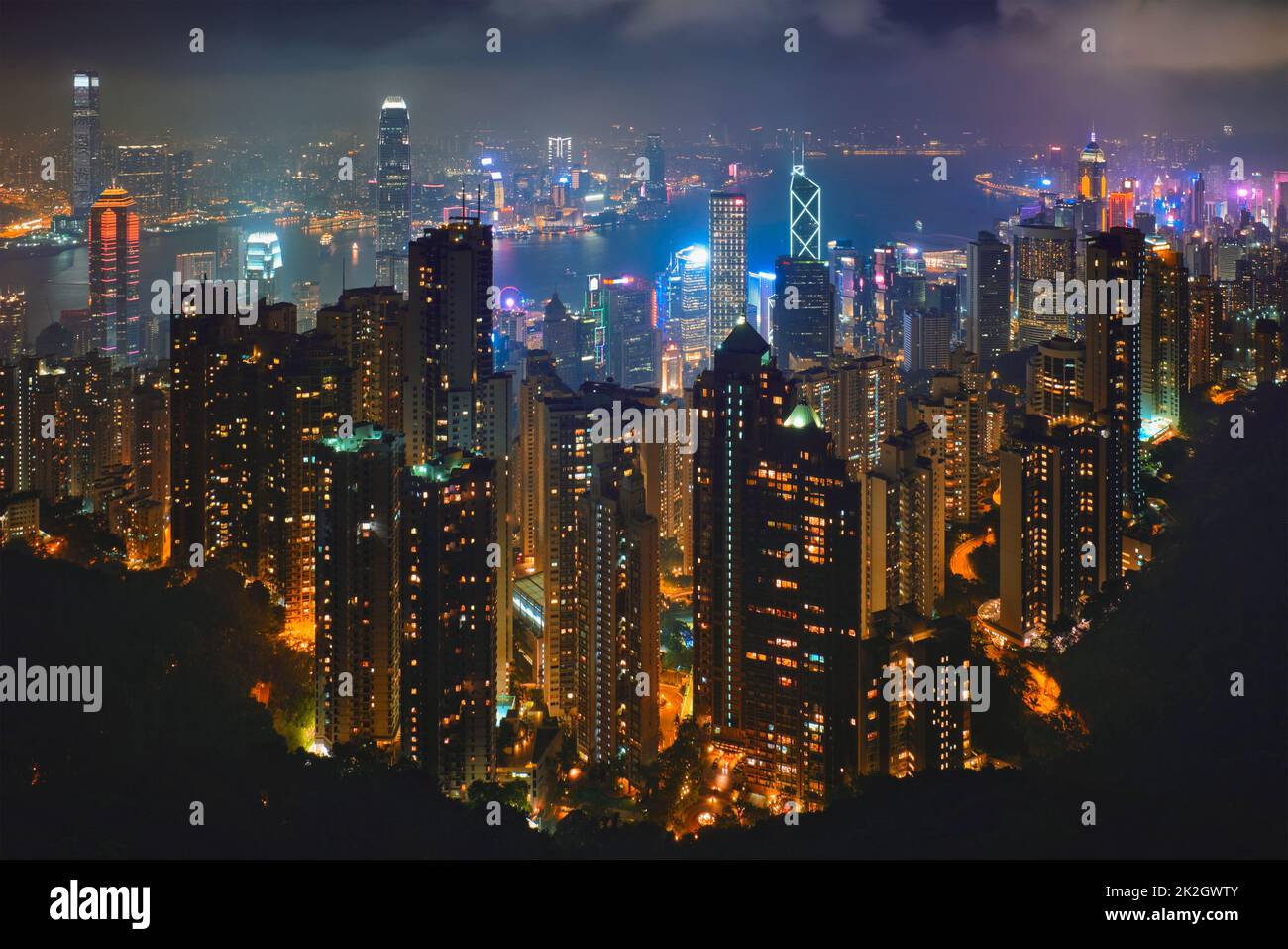 Hong Kong skyscrapers skyline cityscape view Stock Photo - Alamy