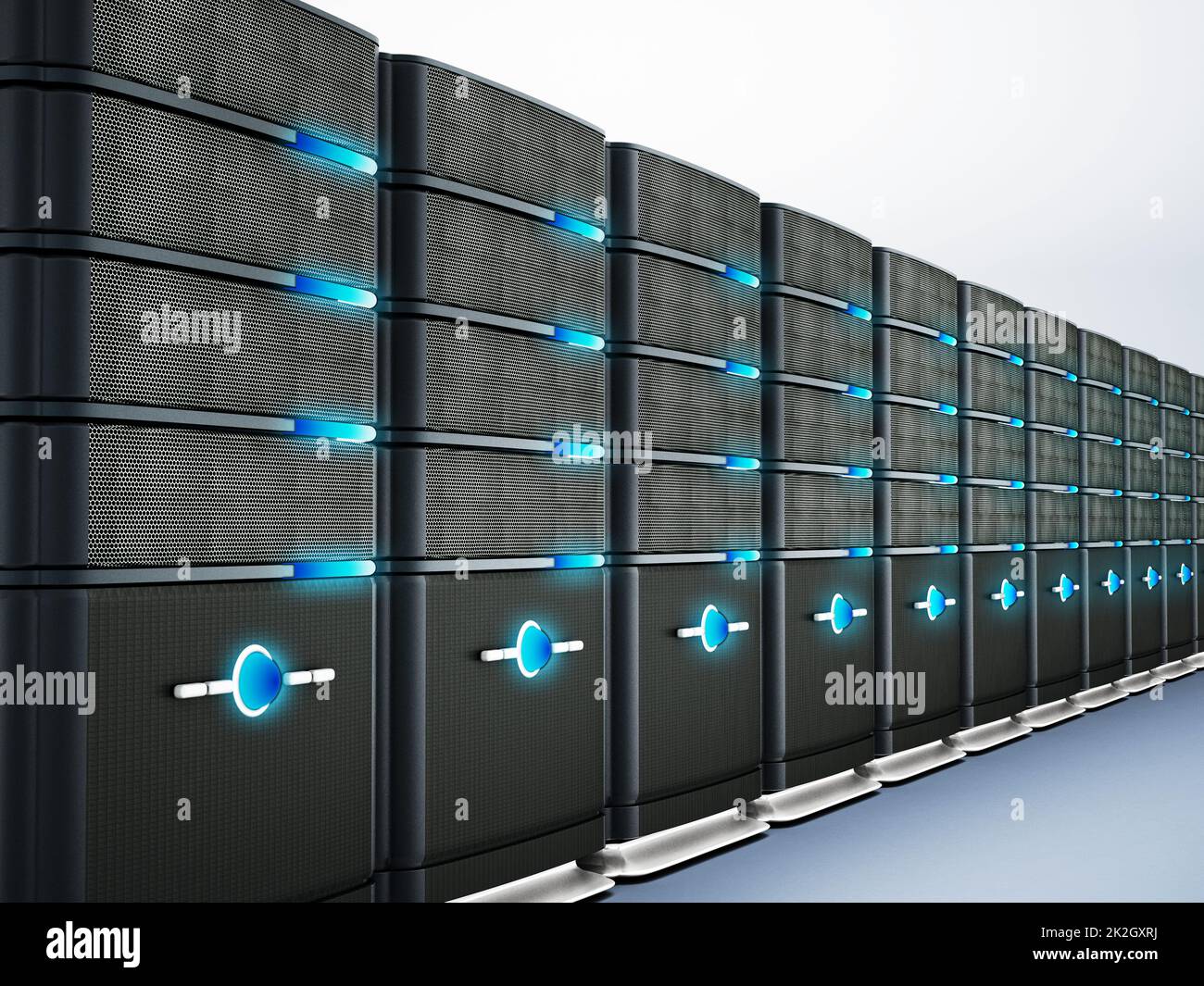 Network servers. 3D illustration. Stock Photo