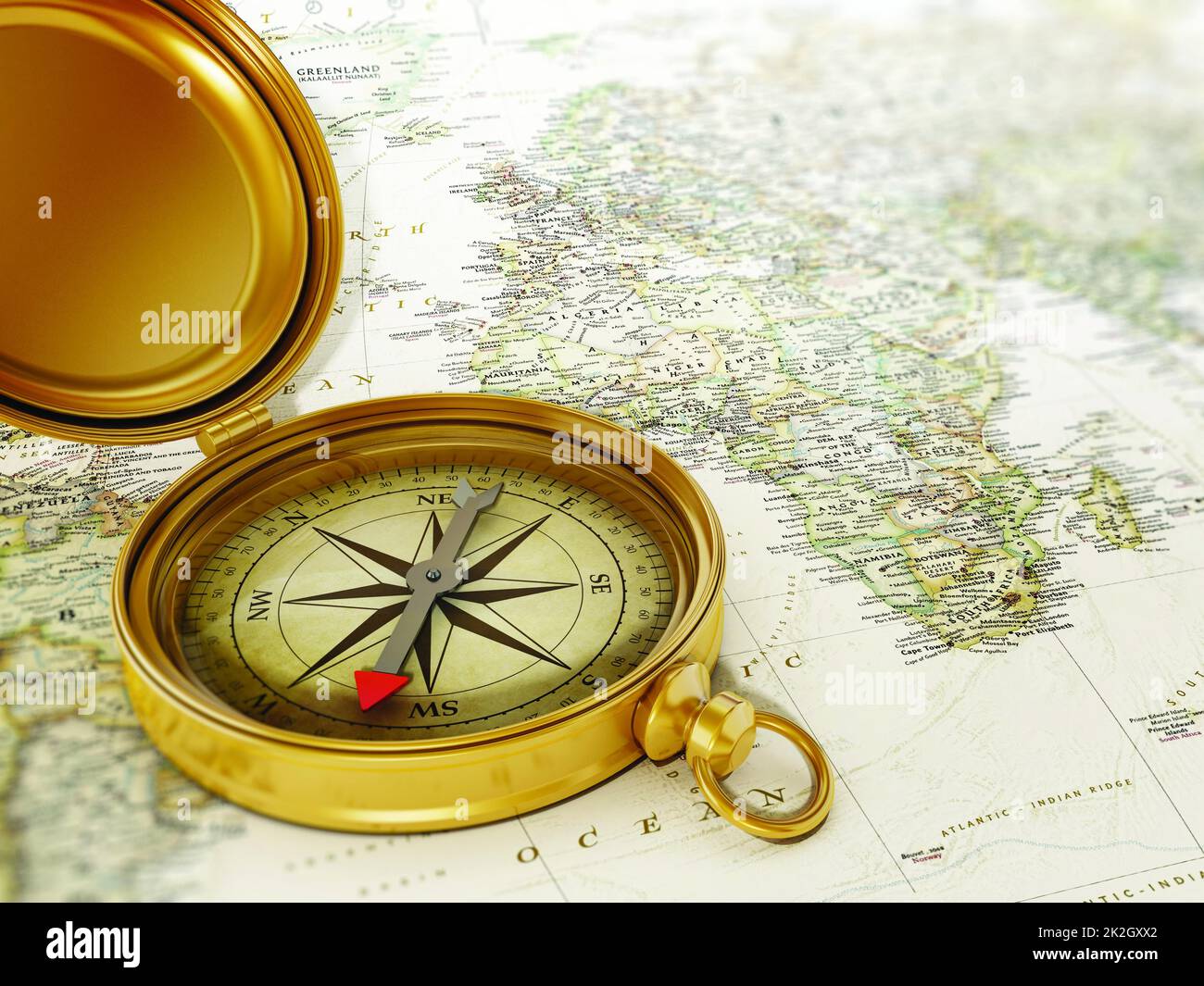 Compass and Chess on old map Stock Photo by ©kwanchaidp 75914739