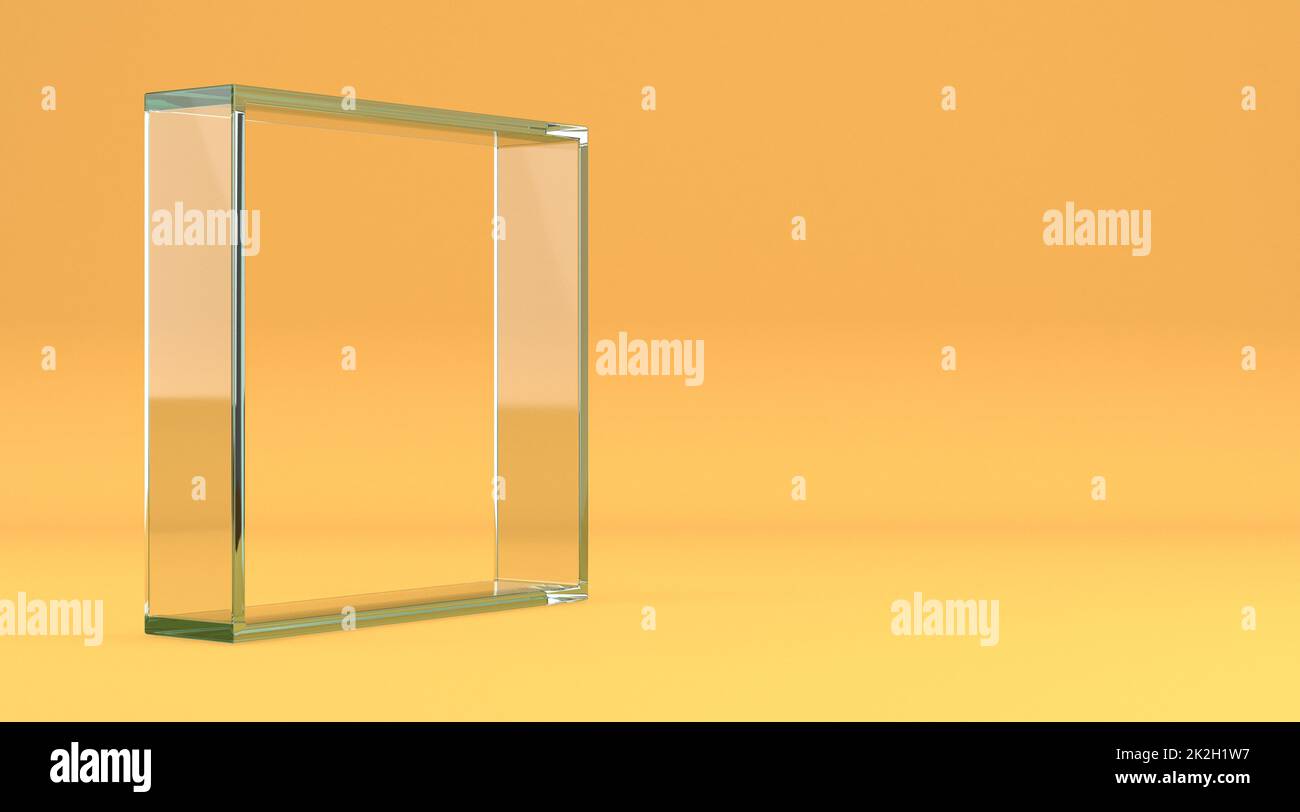 Glass rectangle frame 3D Stock Photo Alamy