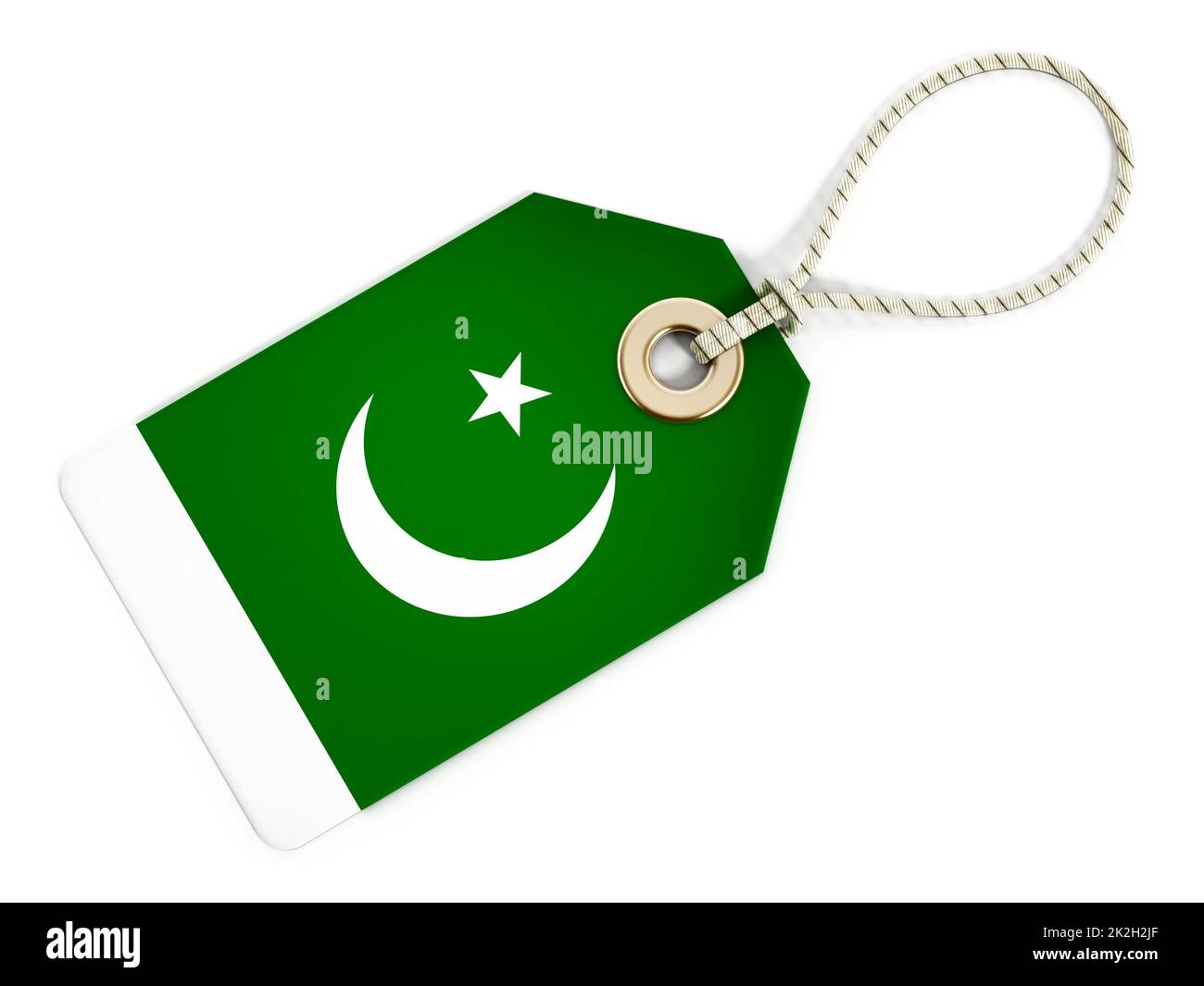 Pakistani flag on isolated tag Stock Photo