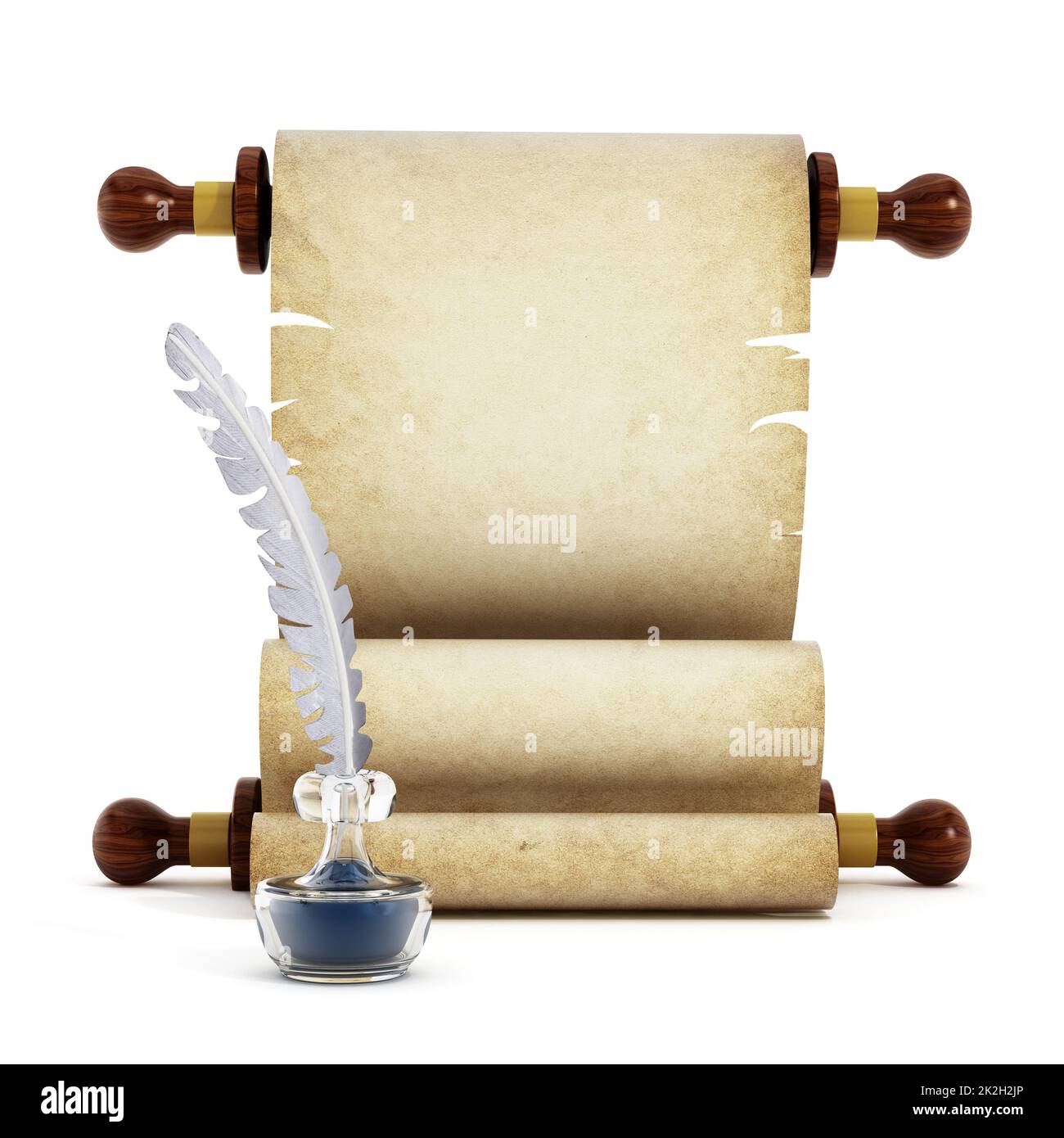 Parchment, quill and ink Stock Photo Alamy