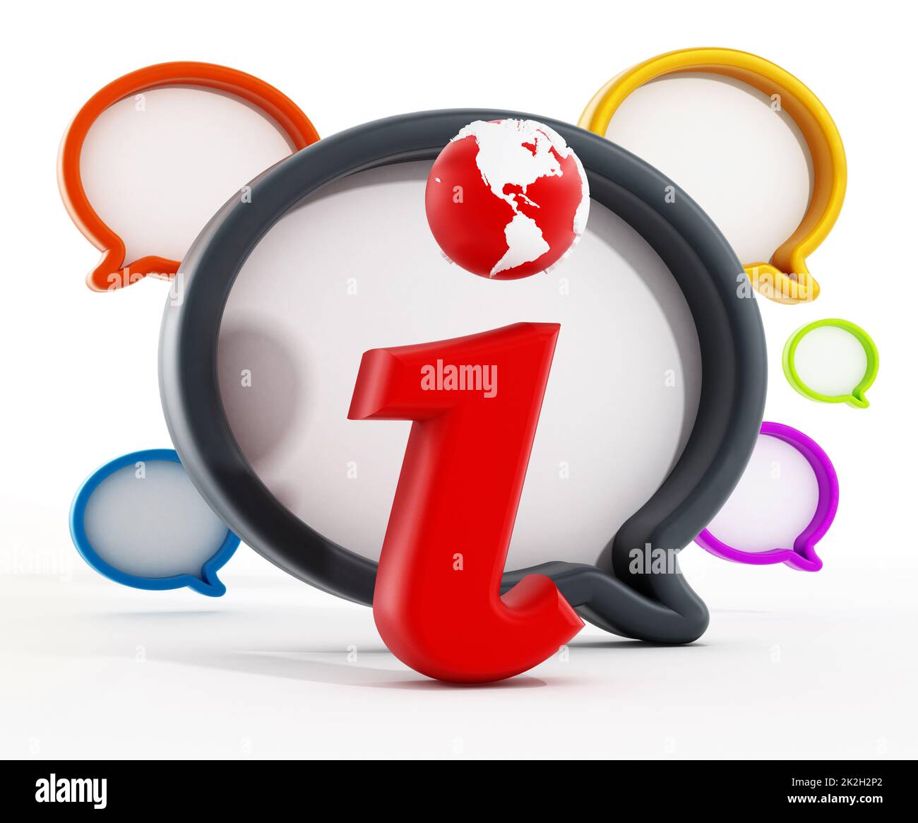 Letter i inside speech balloons Stock Photo