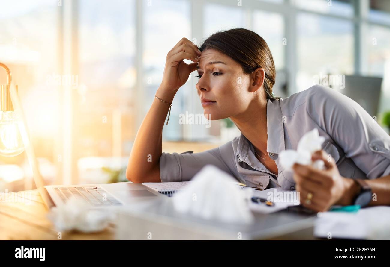 Trying to cope but her allergies are getting to her. Cropped shot of a