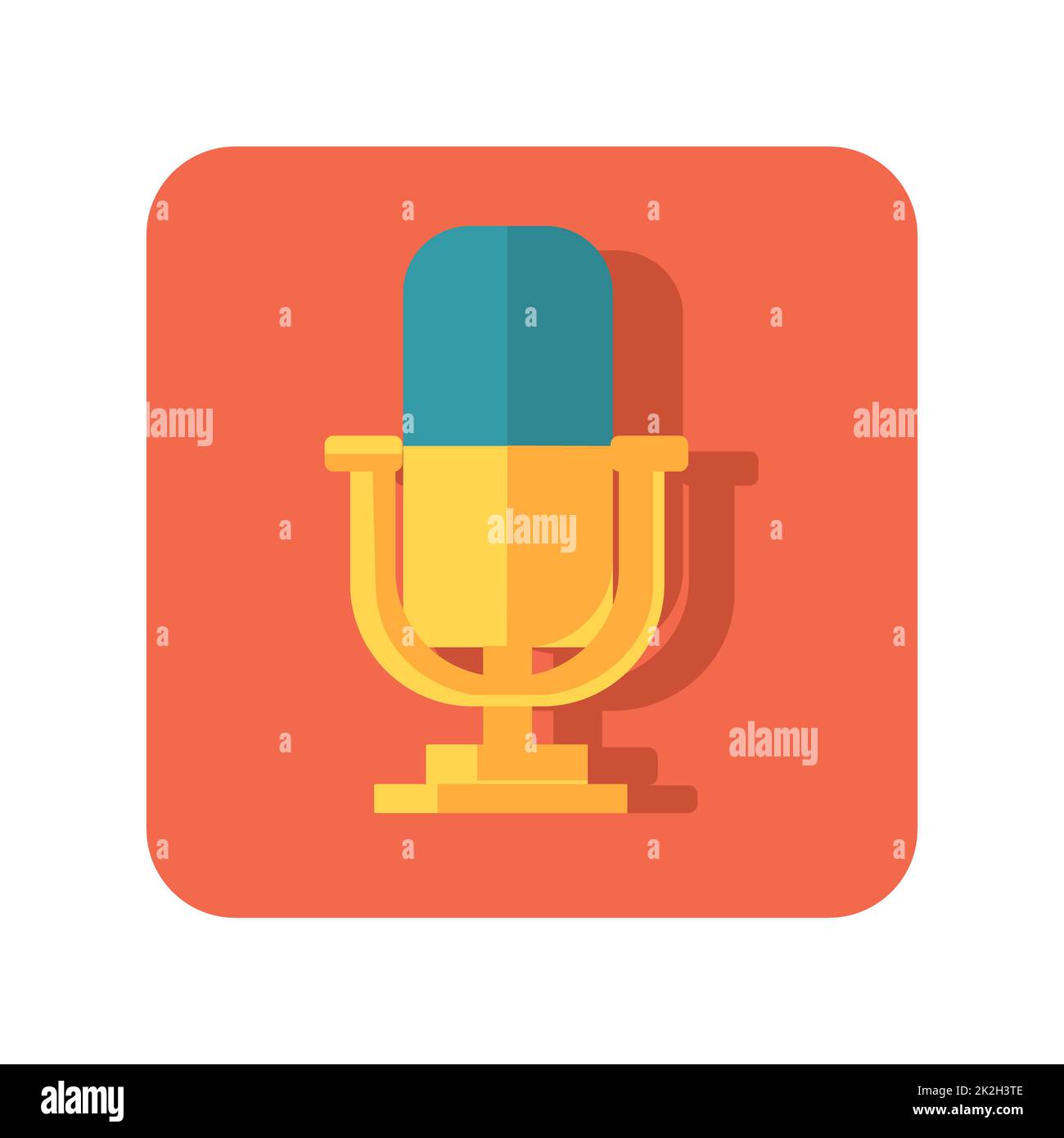 Abstract button icon microphone on white background Vector Stock
