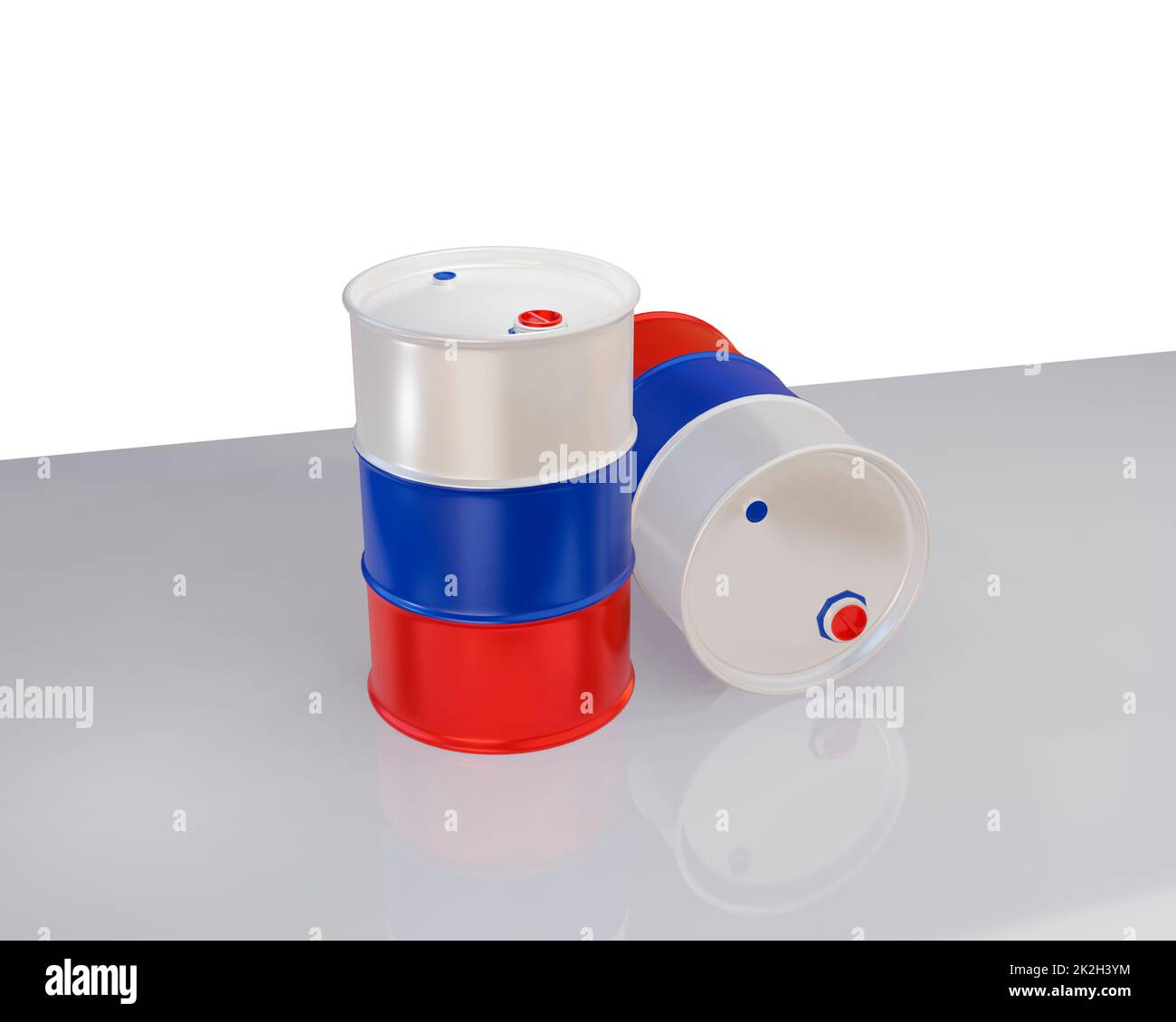 oil barrel in russian flag Stock Photo