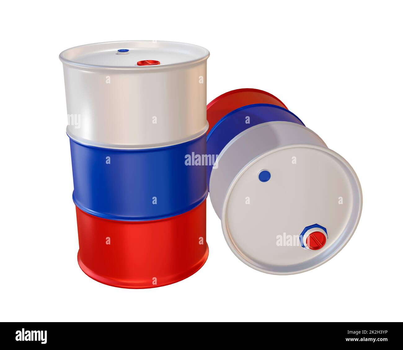 oil barrel in russian flag Stock Photo