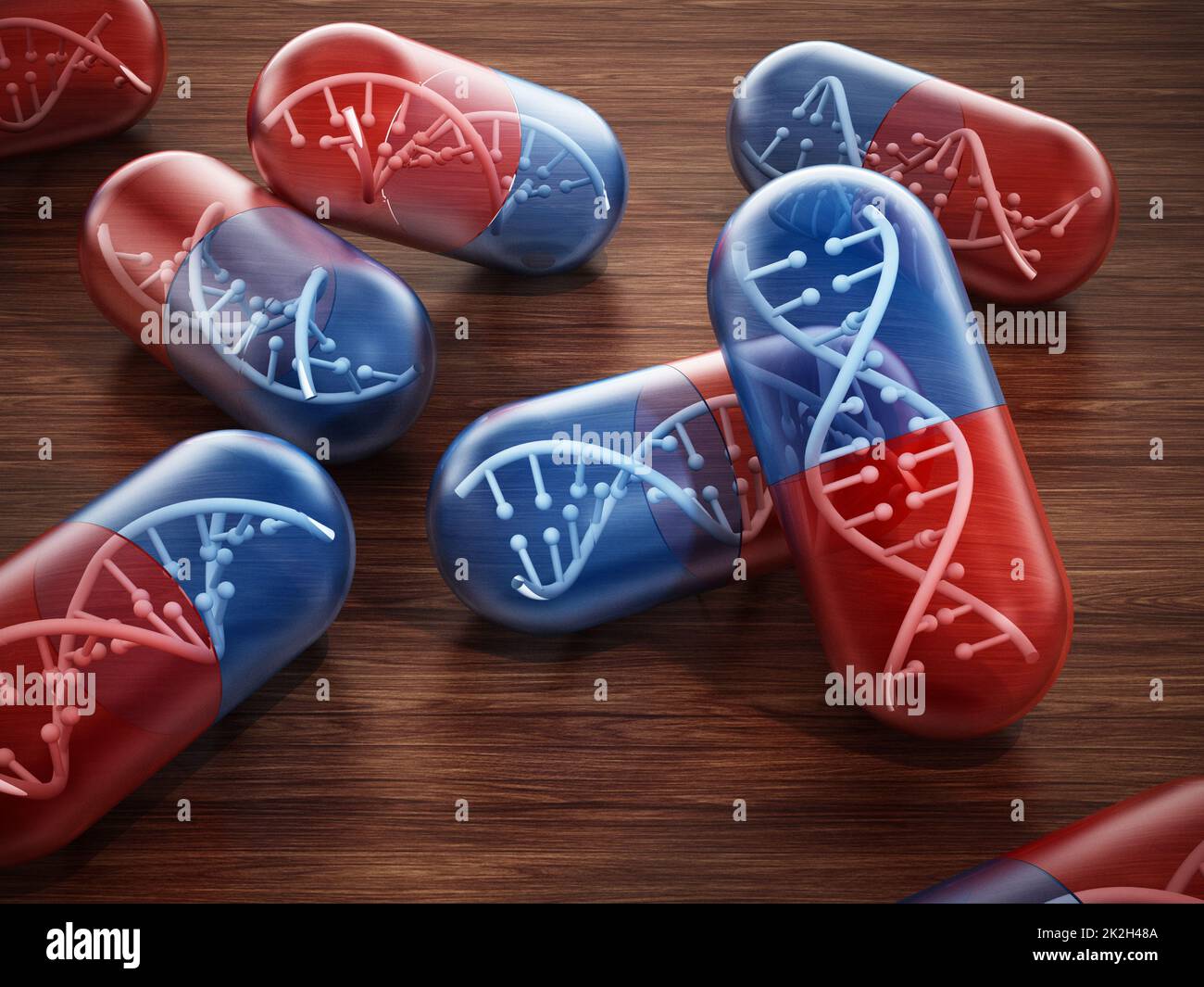 DNA helix inside pill capsules Stock Photo Alamy