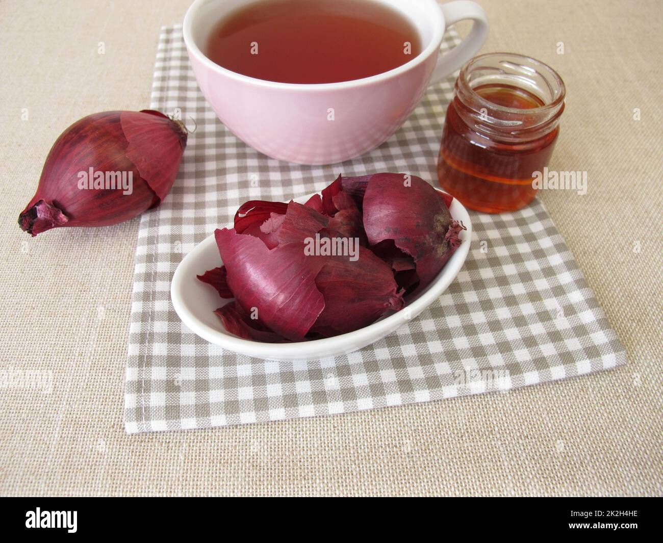 A cup of red onion peel tea Stock Photo Alamy