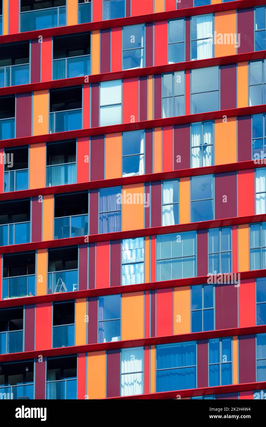 Modern residential building facade with windows and balconies ...