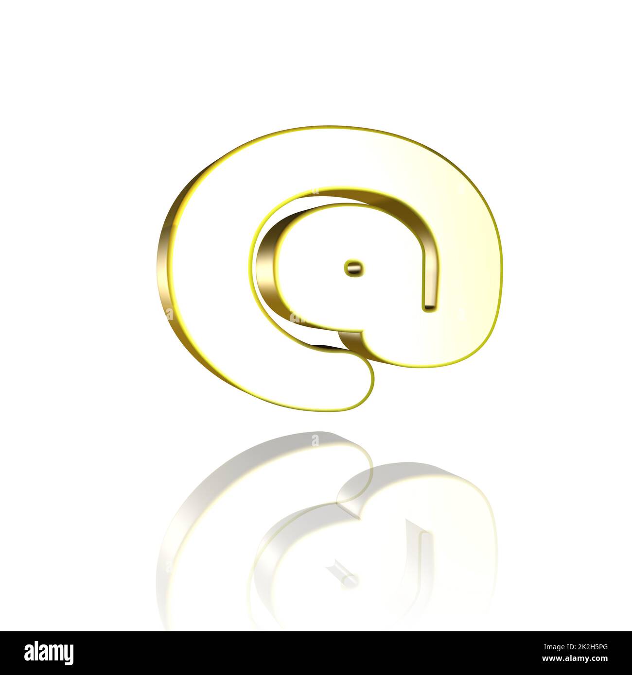 At symbol in yellow, gold on a white background as a 3D illustration, 3D rendering Stock Photo