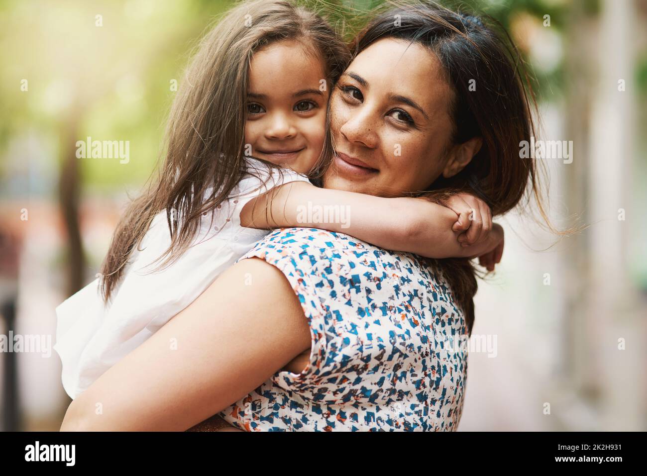 Being together is all that matters. Shot of a young mother bonding with her daughter. Stock Photo