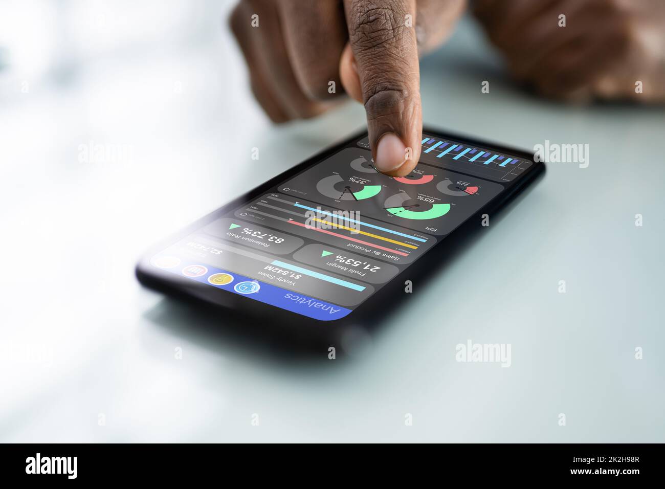 African American Financial Analyst Looking At Data Stock Photo