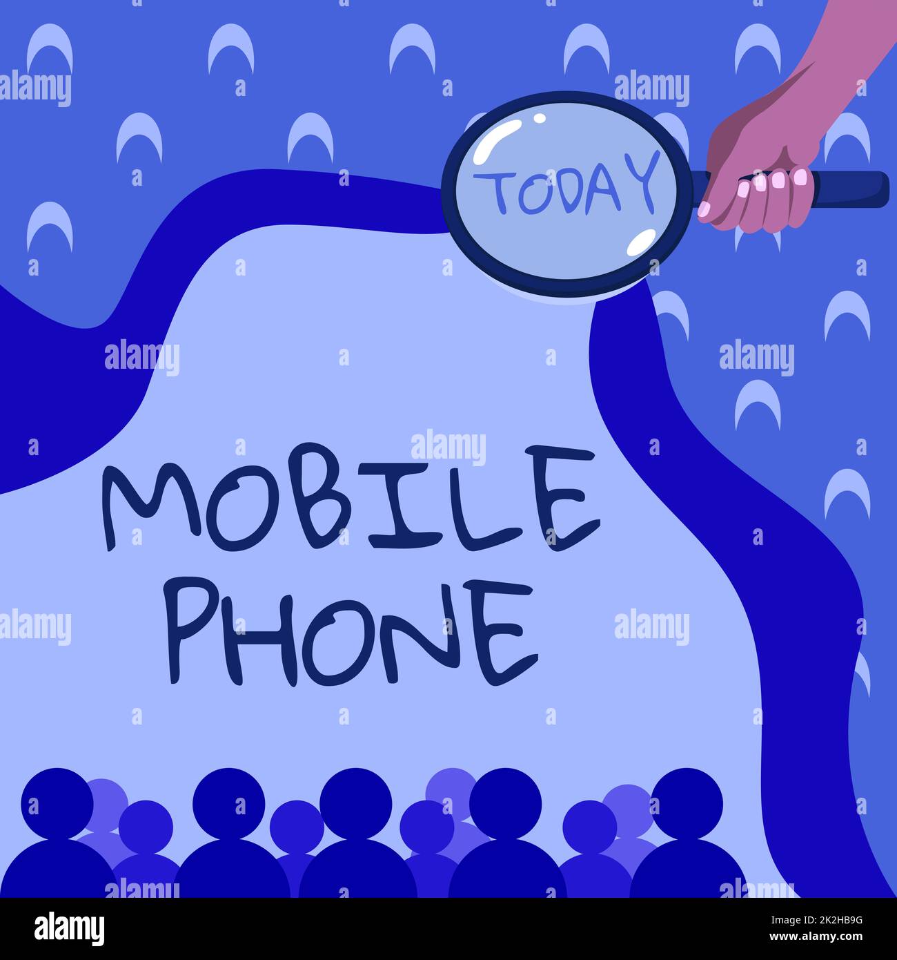 Text Sign Showing Mobile Phone Word Written On A Handheld Device Used