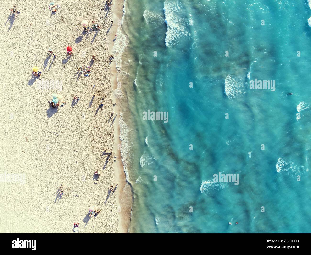 Izmir, Turkey - August 17, 2022: Aerial top view of the Ilica beach in ...