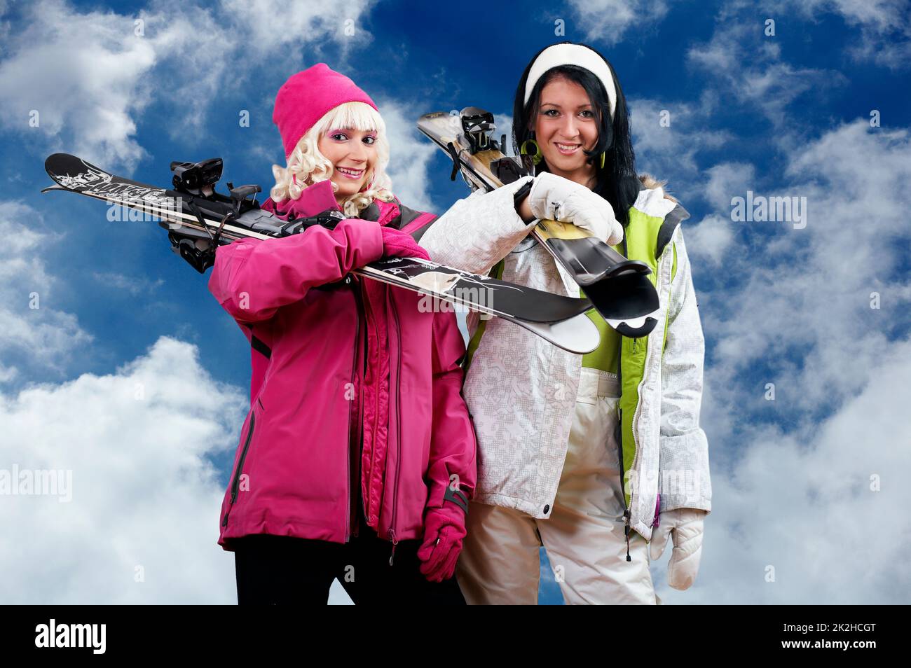 Female Skiers III. Stock Photo