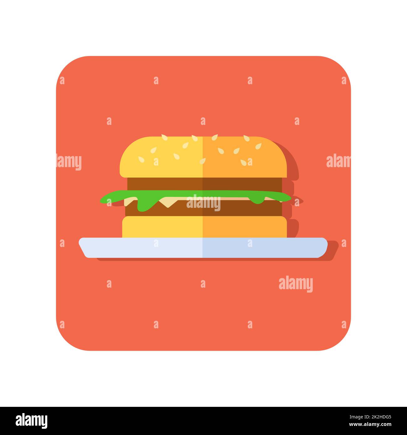 Abstract button icon american burger on white background - Vector Stock ...