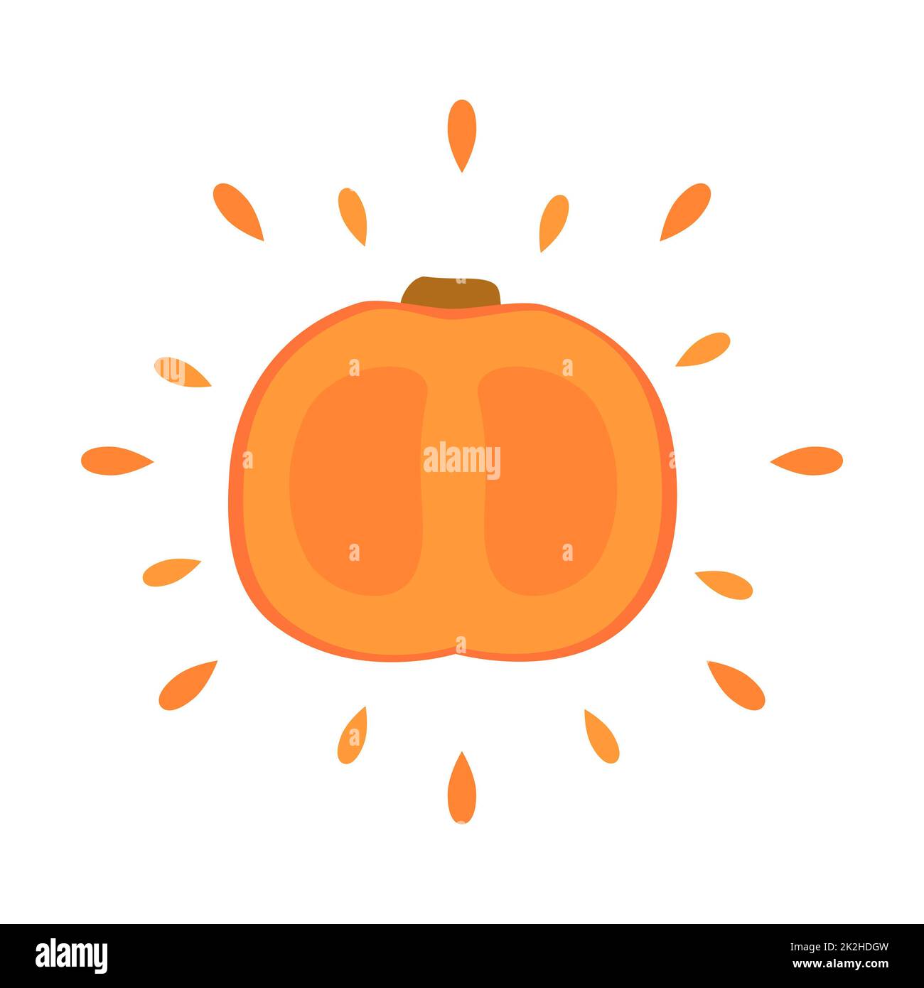 Abstract icon juicy pumpkin with splashes on white background - Vector Stock Photo