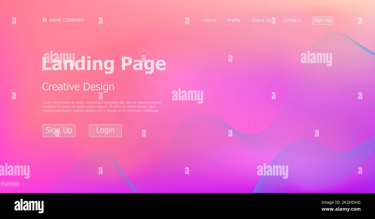 Gradient light web template landing page digital website landing page ...