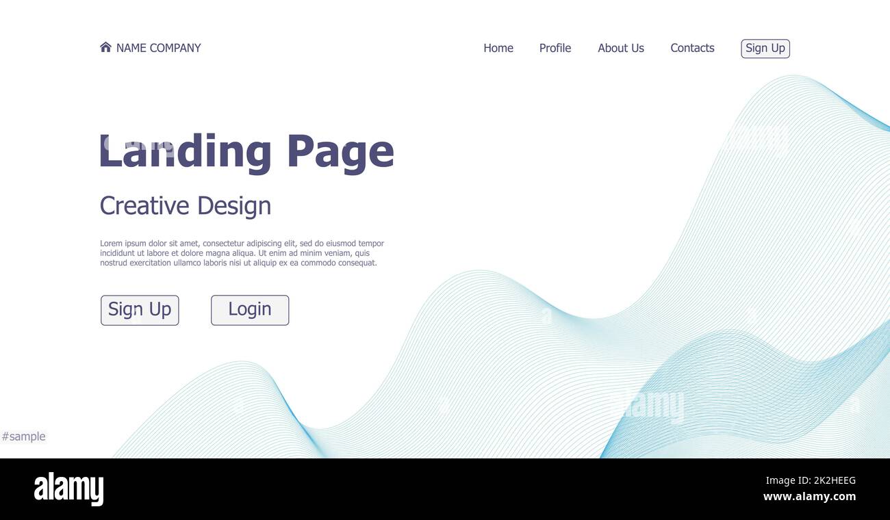 White web template landing page digital website landing page design concept - Vector Stock Photo
