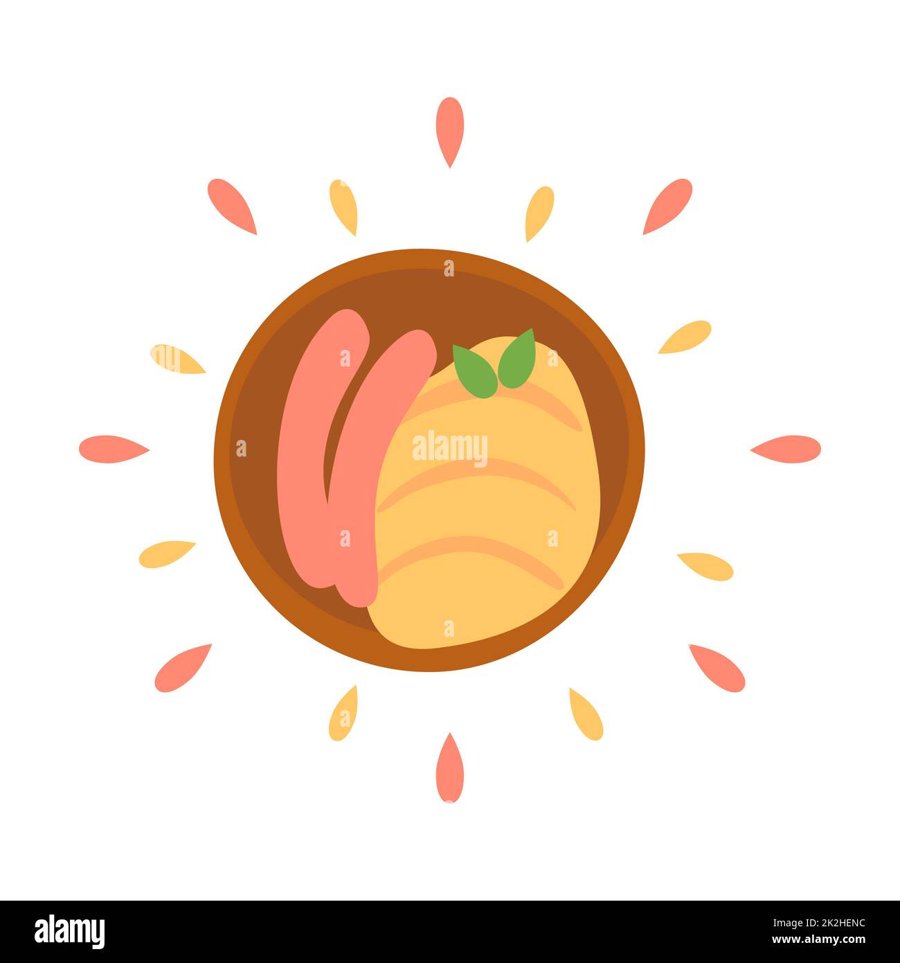 Abstract icon juicy mashed potatoes with splashes on a white background - Vector Stock Photo