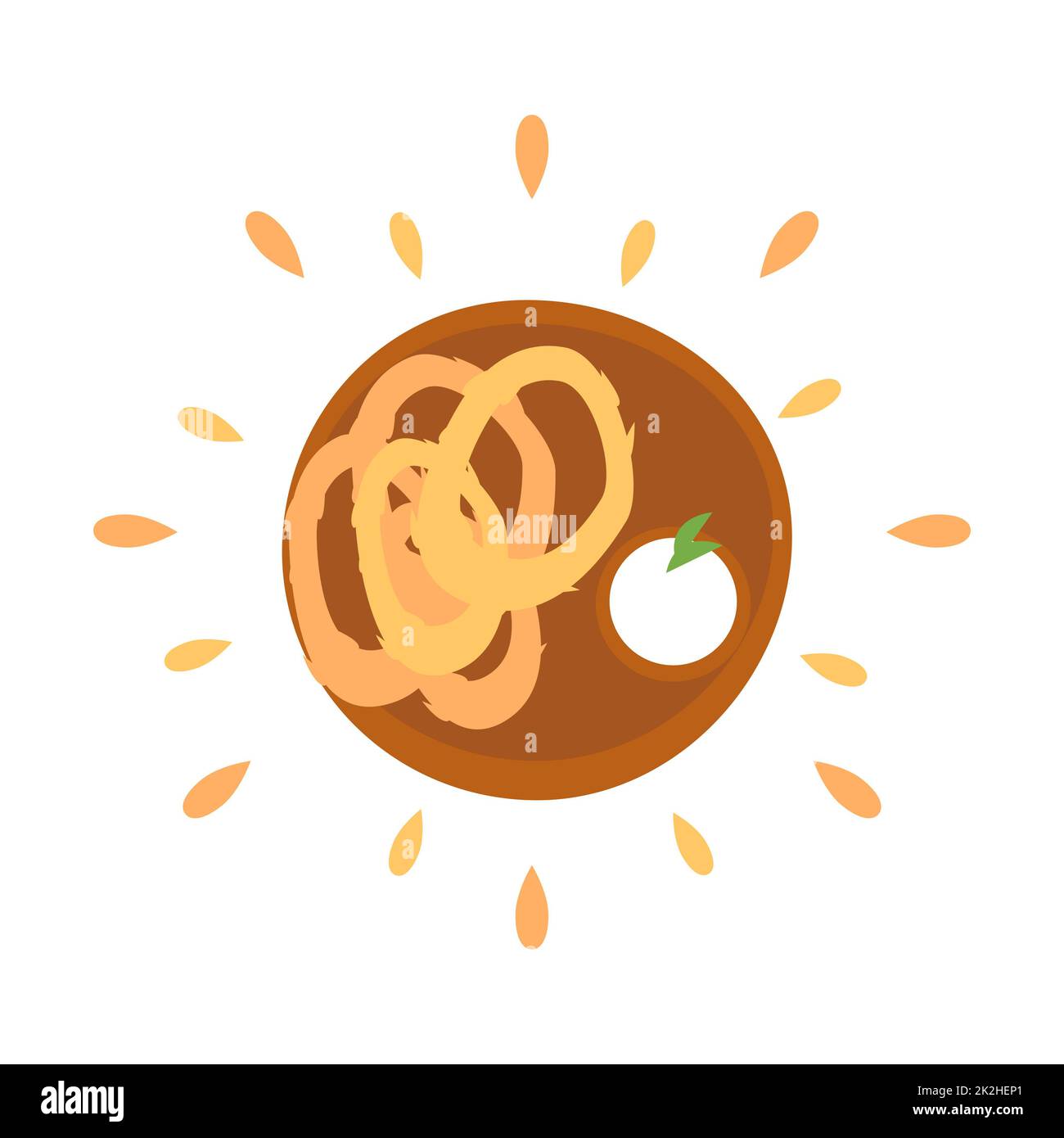 Abstract juicy onion rings icon isolated on white background - Vector Stock Photo