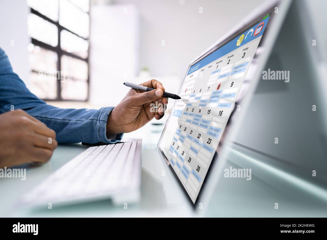 Digital electronic calendar event appointment stock photo alamy