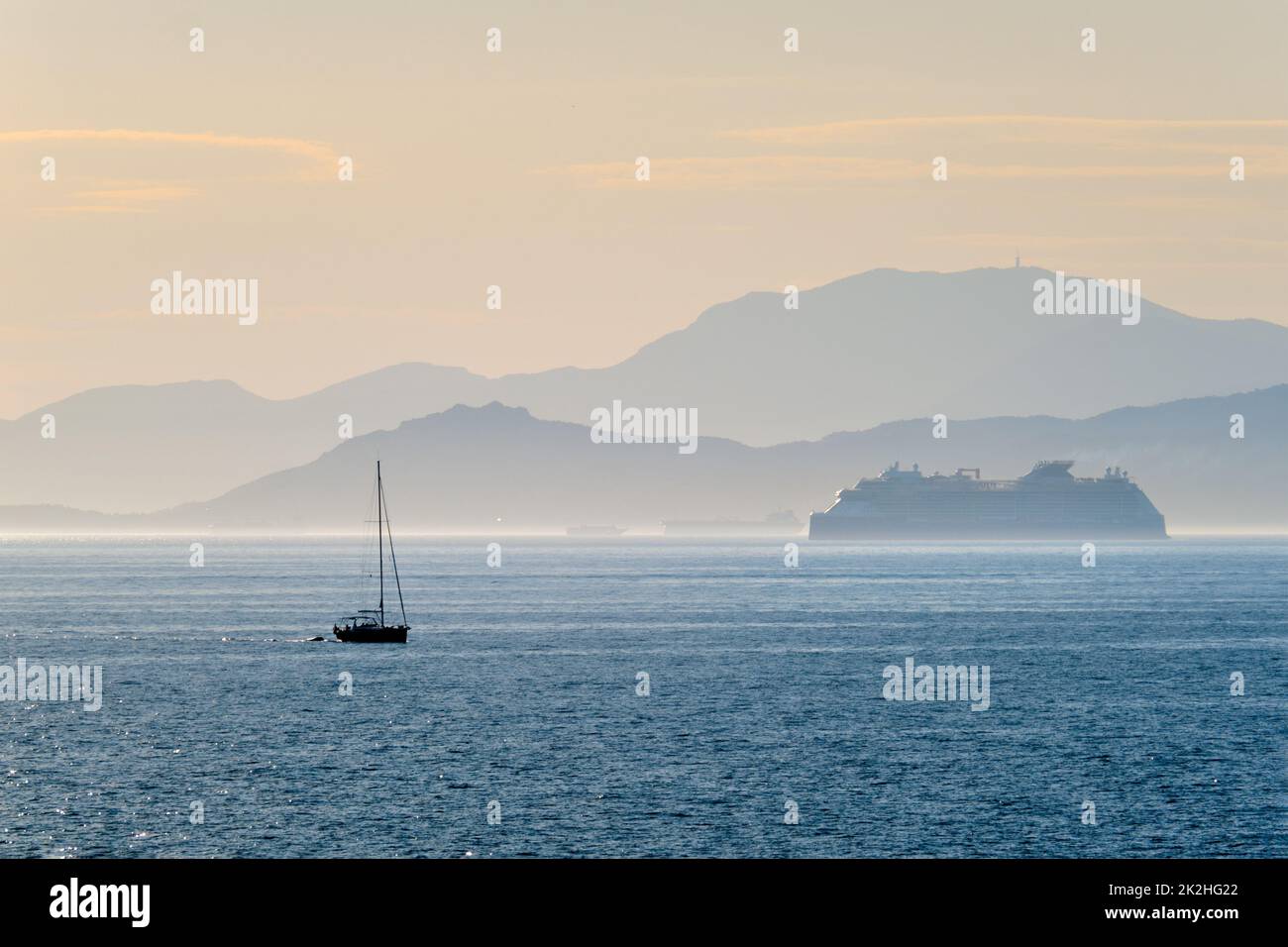 Cruise liner ship in Mediterranea sea Stock Photo - Alamy