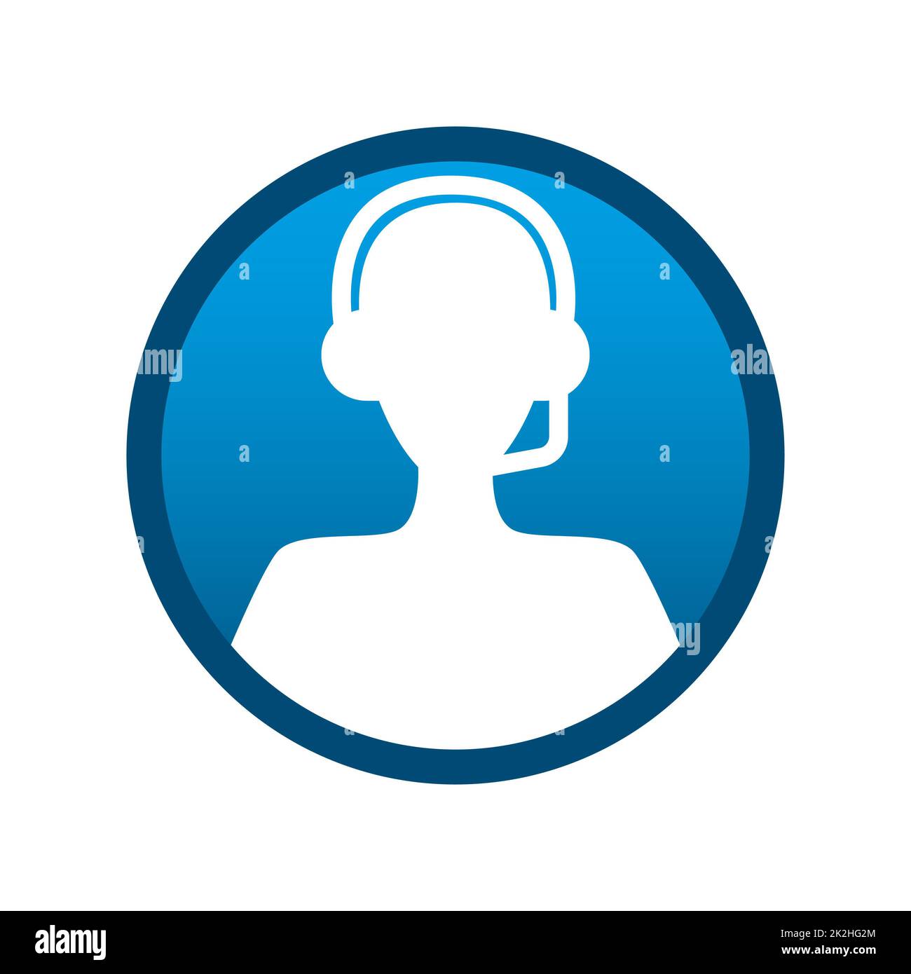 Technical support round media icon on white background - Vector Stock Photo