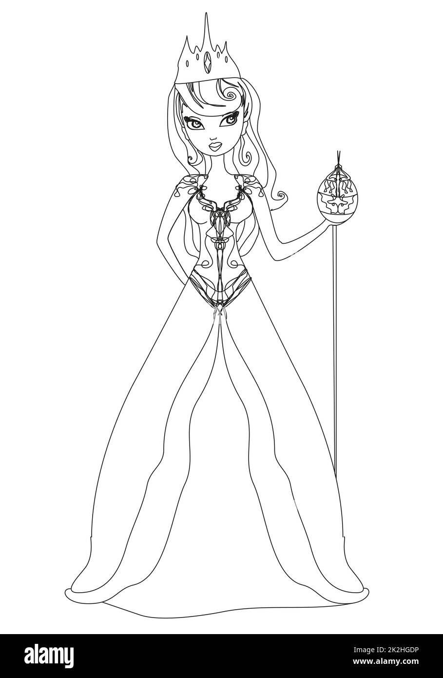 elegant Queen hand drawn illustration Stock Photo Alamy