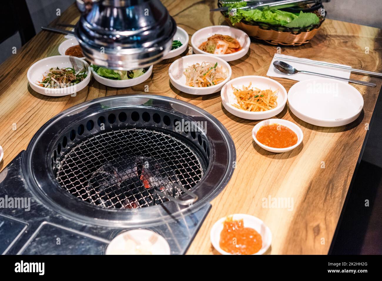 Korean pickle or Pickled radish vegetables set and seasoning on bowl Stock Photo
