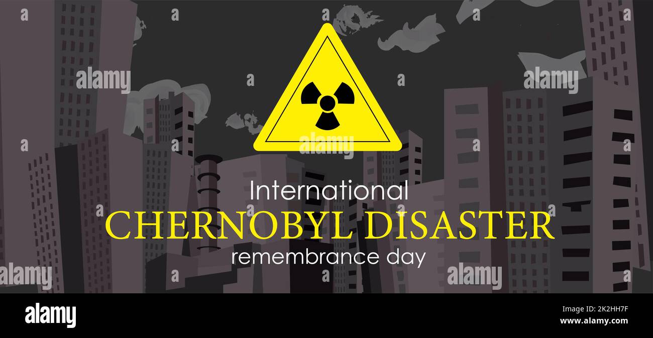 Chernobyl accident. Chernobyl Remembrance Day. The explosion of a nuclear reactor in Ukraine in 1986. Vector illustration Stock Photo