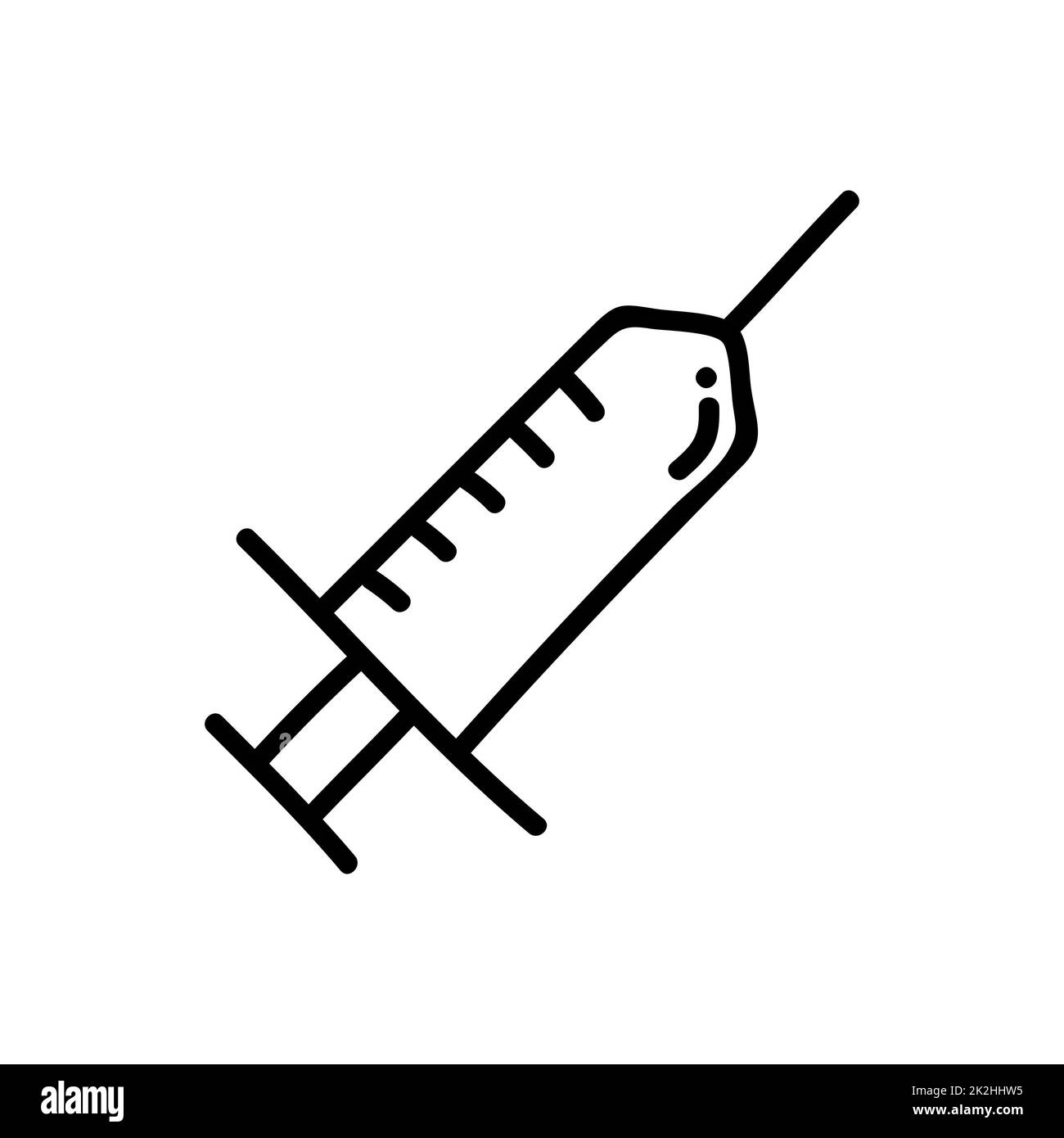 Syringe thin line icon on white background - Vector Stock Photo