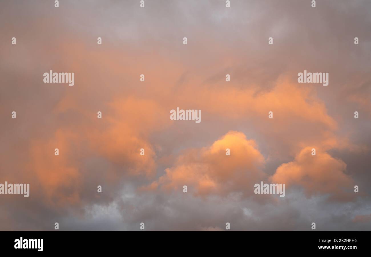 Sky with red-colored clouds Stock Photo