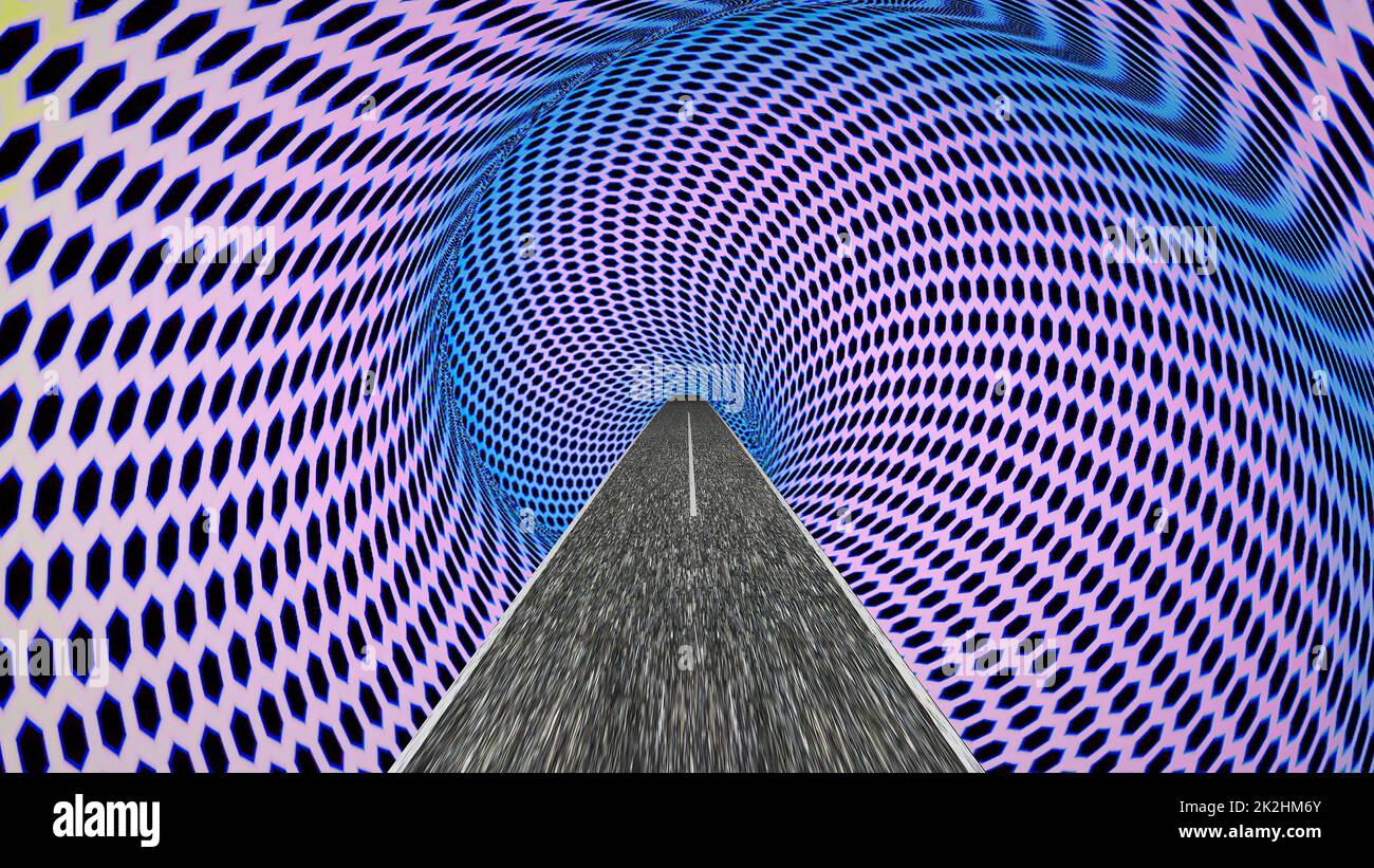 Driving through the world of illusion Stock Photo - Alamy