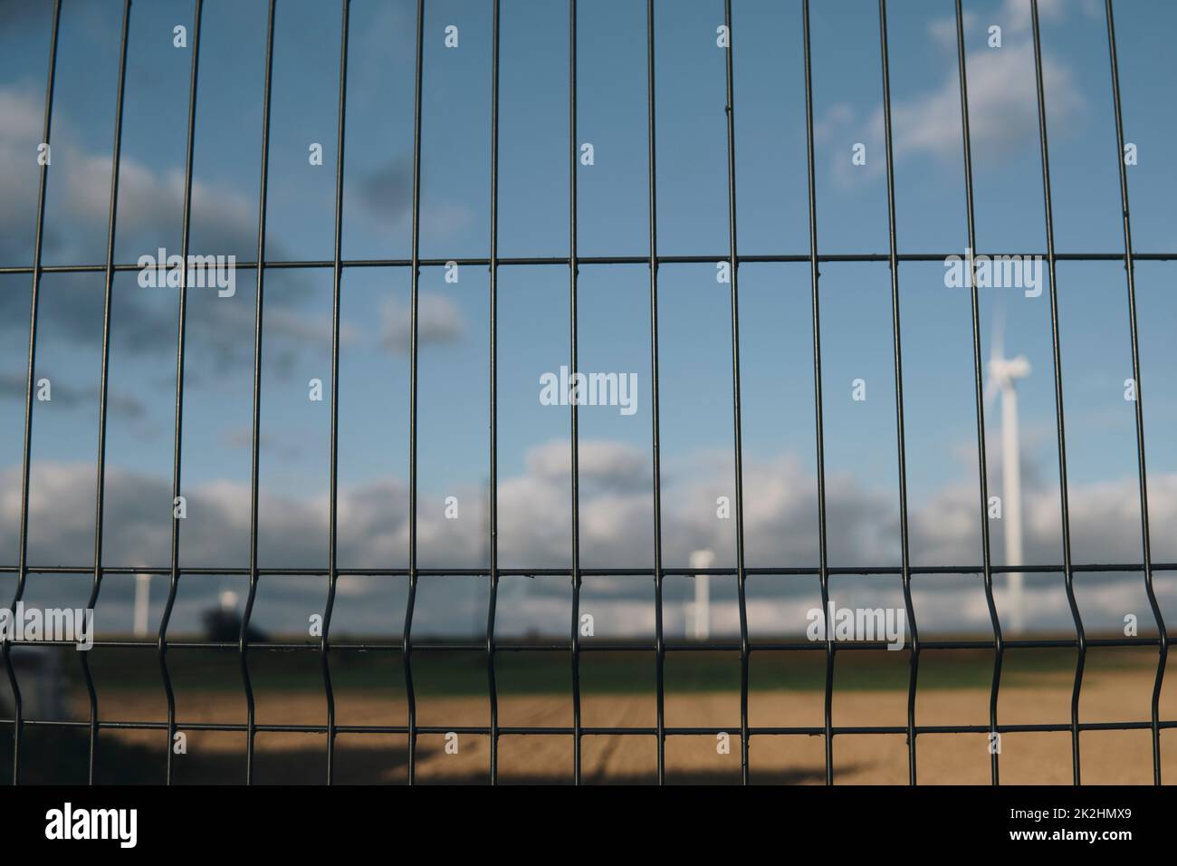 rural landscape with field and wind turbines Stock Photo - Alamy