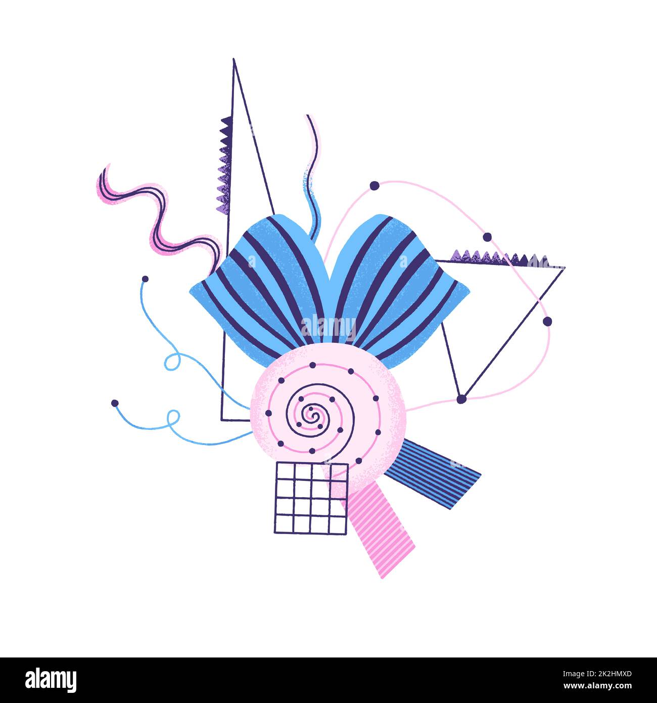 Creative abstract composition of different textured shapes in hand