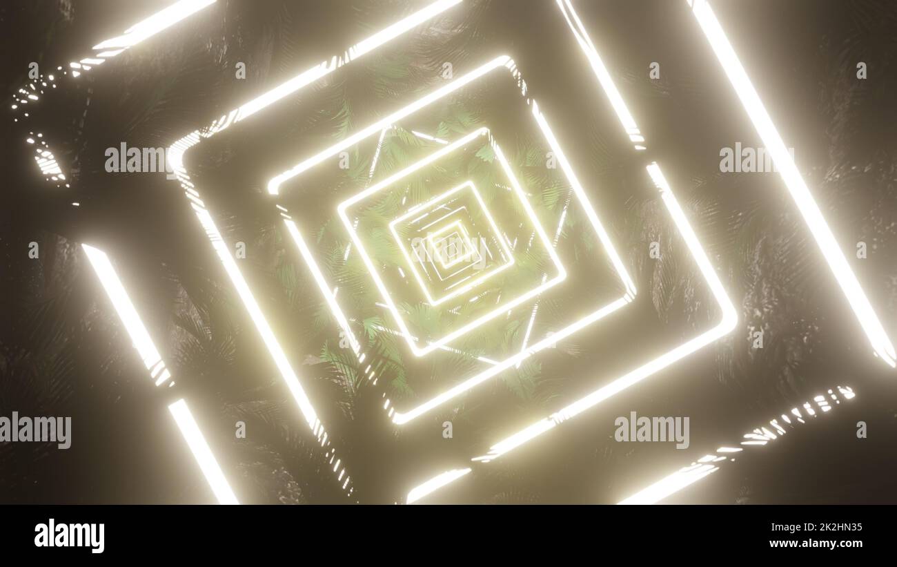 Palm Tree In Light Neon Stock Photo - Alamy