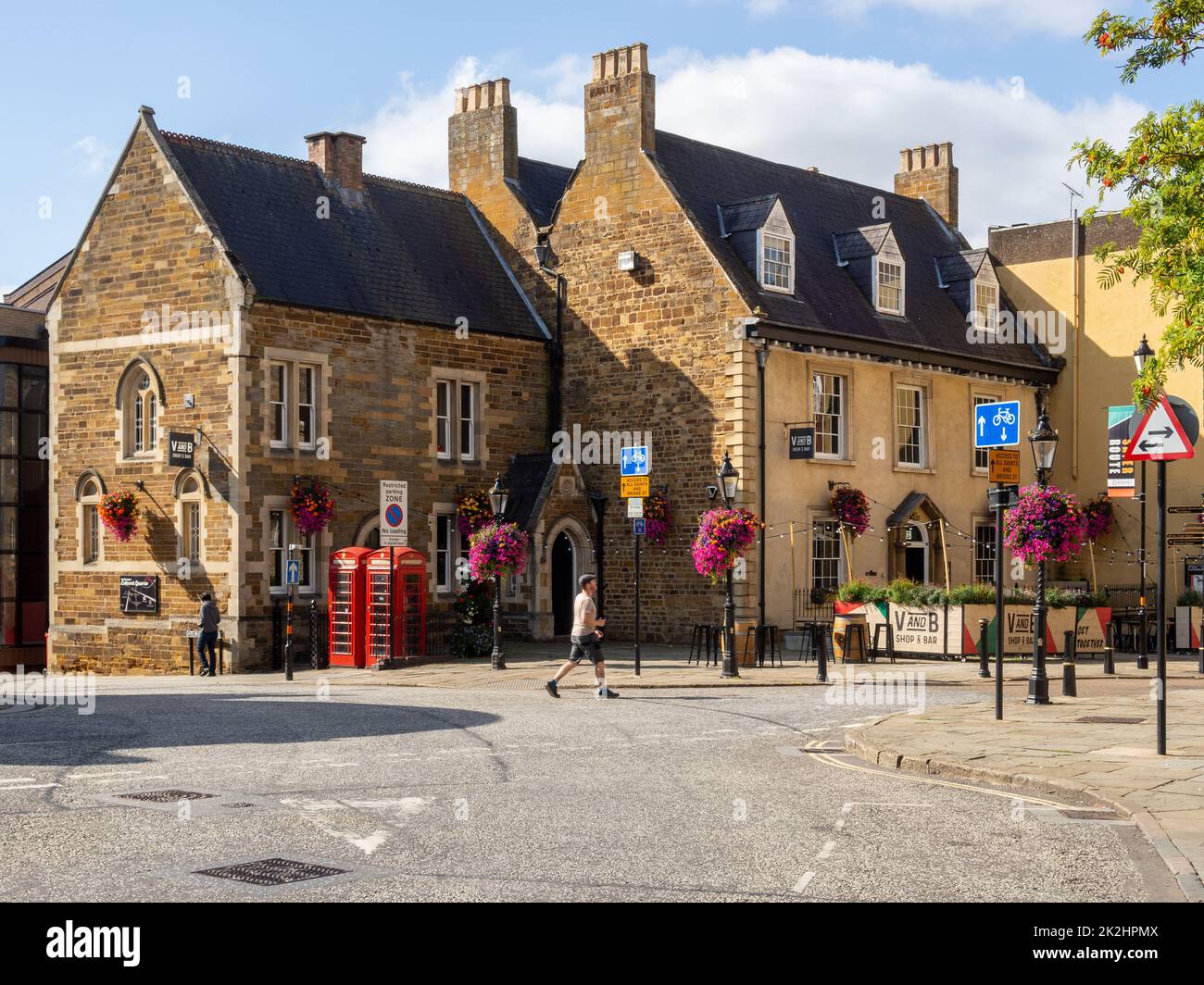 Street scene in Summer, Northampton town centre, Northamptonshire, UK Stock Photo