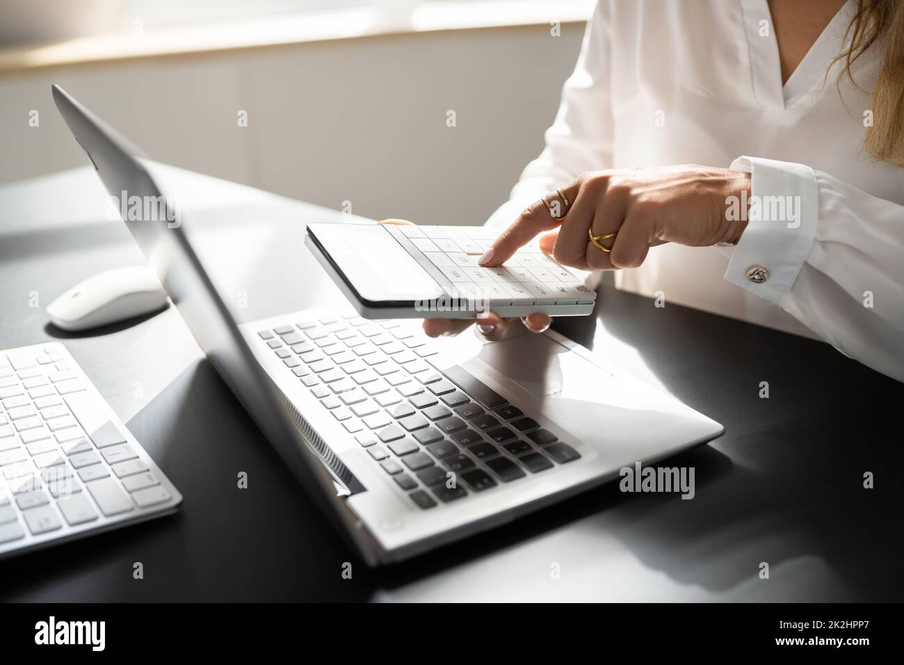 Audit Account In Office. Business Finance Cost Calculator Stock Photo